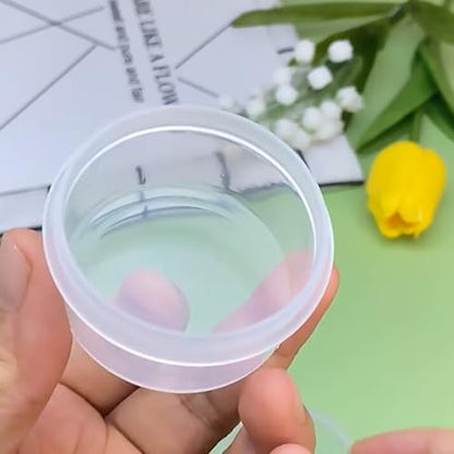 12 Pack 1.01 oz Round Plastic Containers (1.97 x H1.1 inch), Round Transparent Plastic Bead Jar with Lids for Beads, Coins, Safety Pins and Other Craft Jewelry - size: 30 ml (1.97" x 1.1")