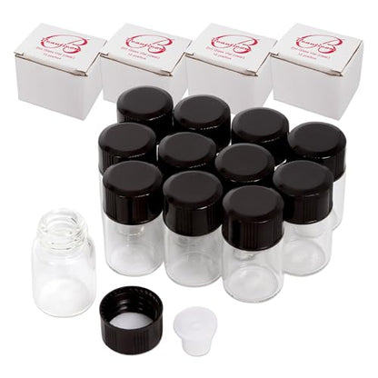 Beauticom 2ML Clear Glass Vial 60 Pieces with Orifice Reducer - color: Clear, size: 60 Bottles