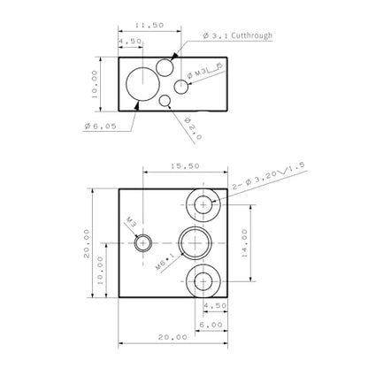 Updated High Temperature CR-10 Plated Copper Heater Block for MK8 Extruder Creality All Metal Hotend Ender3 V2 Ender 3 pro Ender 5 Pro Plus CR10 S4 S5 3D Printer (Copper)