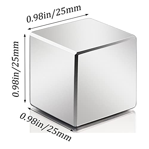 MIKEDE Strong Magnets, 25x25x25 mm High Power Large Neodymium Magnets - size: 25x25x25mm