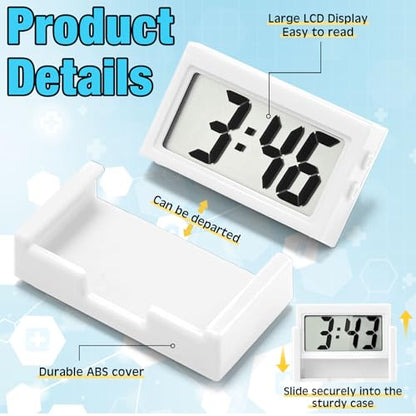 Frienda 3 Pieces Mini Small Digital Clock Stick On,White, Black, Pink - color: White, Black, Pink