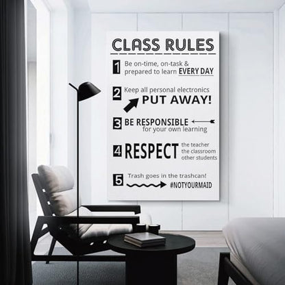 Posters Classroom Rules Poster Class Rules Poster for Middle School Classroom Expectations Posters for High Canvas Painting Posters And Prints Wall Art Pictures for Living Room Bedroom Decor 12x18in