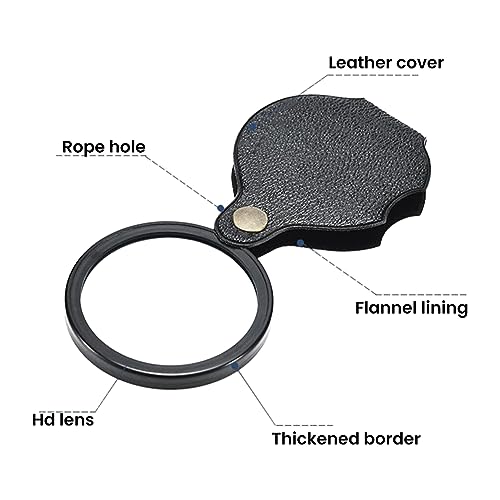 CALIDAKA 20X Pocket Magnifier, Mini Portable Magnifying Glass with 360 Rotating Protective Cover, for Reading, Crafts, Science Class, Jewelry
