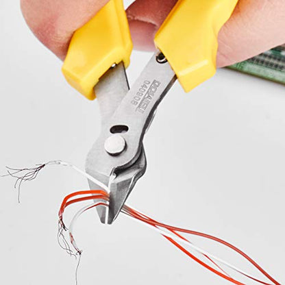 DOWELL Flush Cutter Micro Wire Cutters 5 Inch Stainless Steel Side Cutting Pliers Tools Precision Cutter for Soft Wires