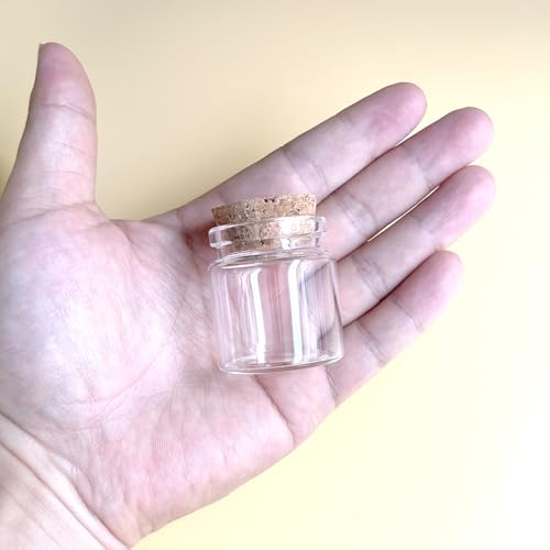 8 pcs 30ml Small Glass Bottles with Cork Stopper,Decorative Bottle,Vials Jars,Cute Storage Jar,Wishing Bottle 37x40mm(1.46x1.58inch) - size: 37x40mm(1.46x1.58inch)