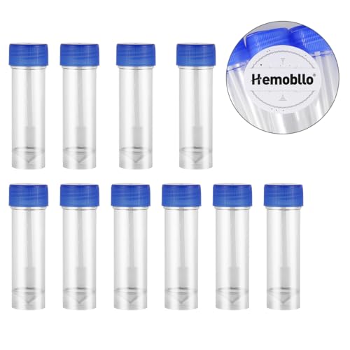 Hemobllo Plastic Specimen Cup with Lid Stool Container Without Label Laboratory Medical Use 25-30ml 10pcs