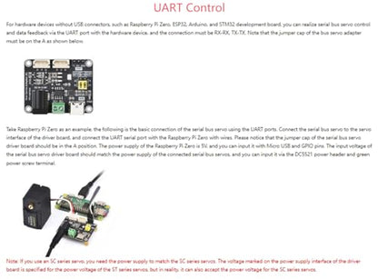 Serial Bus Servo Driver Board with Servo Power Supply and Control Circuit, Suitable for ST/SC Series Serial Bus Servos, Supports Controlling up to 253 ST/SC Series Serial Bus Servos at the Same Time - color: Bus Servo