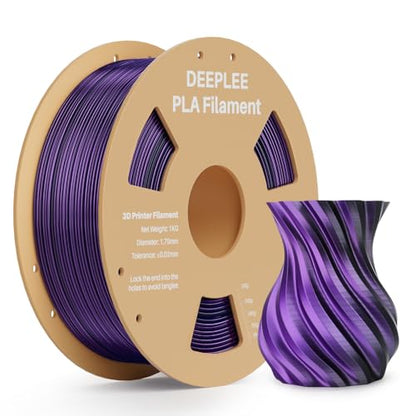 Silk PLA 3D Printer Filament 1.75mm 1kg, Black Purple - color: 1*silk Black Purple