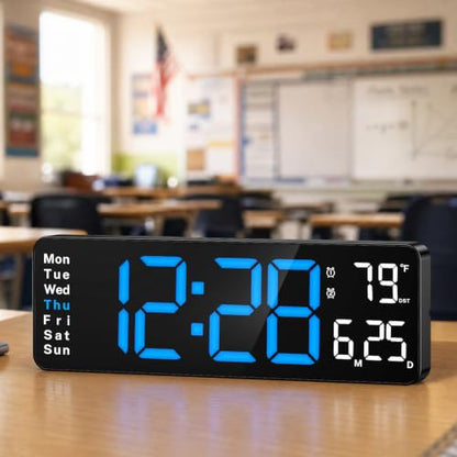 Digital Clock Large Display, 13" Large Wall Clock for Classroom - color: Blue, size: 13 Inch