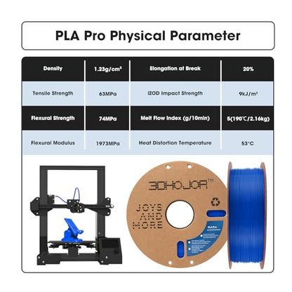 3DHoJor PLA+ 3D Printer Filament Blue,1KG - color: Blue