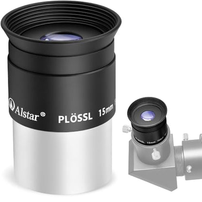 Alstar Eyepiece 15mm 1.25 Inch Plossl Eyepiece Telescope Lense 50° Wide FOV - size: 15MM