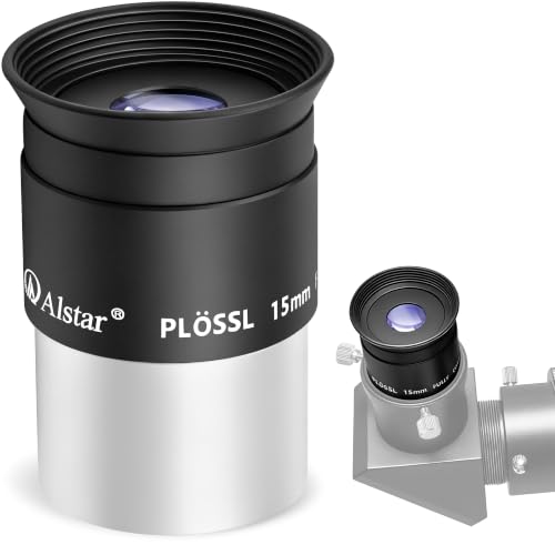 Alstar Eyepiece 15mm 1.25 Inch Plossl Eyepiece Telescope Lense 50° Wide FOV - size: 15MM