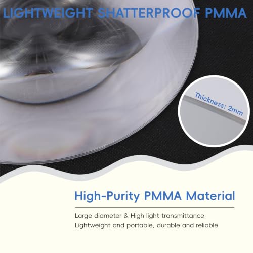 Six Seasons Φ300mm(11.81") Fresnel Lens, 600mm(23.62") Focal Length PMMA Large Magnifier for Optical Experiment & Solar Heating - size: Focal Length 600mm