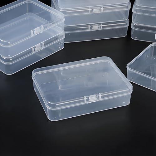 LJY 12 Clear Rectangular Plastic Boxes, 4.5 x 3.3 x 1.1 in for Watch Parts - color: Transparent, size: 4.5 x 3.3 x 1.1 inch