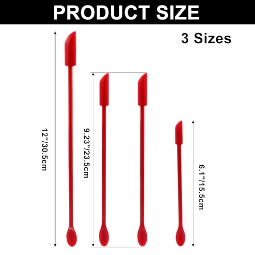 Murtenze 4PCS Red Silicone Spatula Set - color: Red