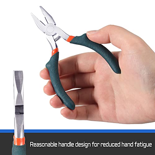 5 Inches Mini Lineman's Pliers Combination Pliers Screw Extractor Convex Shoulder Small Wire Cutting for Beading Jewelry Making Multi Use Handcraft DIY Tool - style: Mini Lineman's Pliers