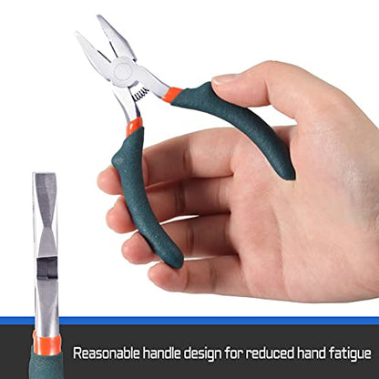 5 Inches Mini Lineman's Pliers Combination Pliers Screw Extractor Convex Shoulder Small Wire Cutting for Beading Jewelry Making Multi Use Handcraft DIY Tool - style: Mini Lineman's Pliers