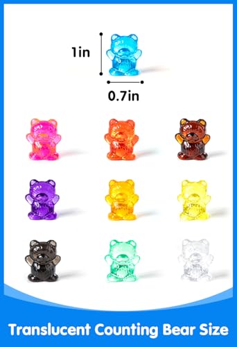 100 Pcs Translucent Counting Bears - Light Table Manipulatives