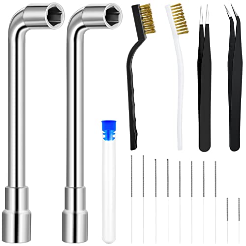 16 Pieces 3D Printer Nozzle Wrench Cleaning Kit, 6mm 7mm L-Shaped Wrench