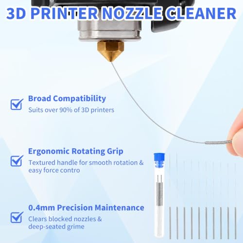 10Pcs 3D Printer Nozzle Cleaning Kit Stainless Steel Precision Needles Tool