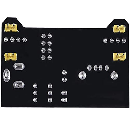 4PCS 3.3V 5V MB102 Breadboard Power Supply Module, with 9V Battery Clip Power Cable 2.1x 5.5mm Male DC Jack Plug DC 6.5-12V USB for Arduino.