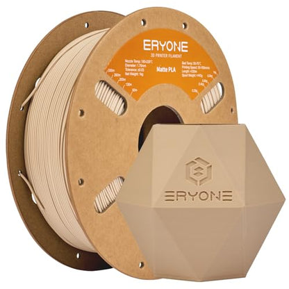 ERYONE Matte PLA Filament for 3D Printer, Filament 1.75mm +/- 0.03mm, 1kg (2.2LBS)/Spool, Beige - color: Matte Beige