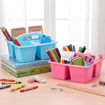 AceOrbit 4 Pack Classroom Caddy with Handle Plastic Storage Caddy Organizer