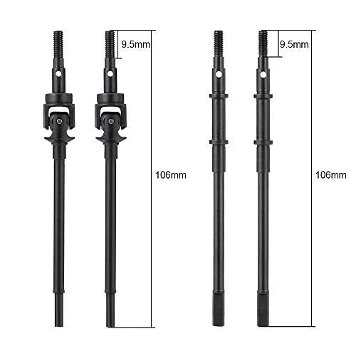 QUE-T Front & Rear Axle Drive Shaft CVD Set for 1/10 RC Axial SCX10II 90046