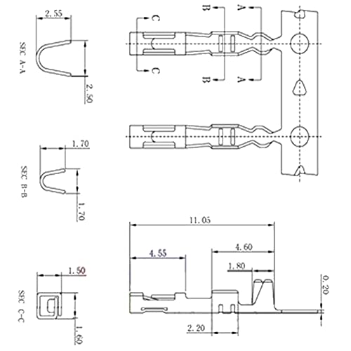 200Pairs 2.54mm Male Female Crimp Jumper Pin Connectors - size: 200pcs male and 200pcs female