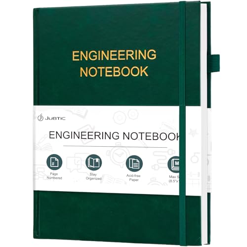 JUBTIC Engineering Notebook for Project Organization, 8.5" x 11" - color: Dark Green