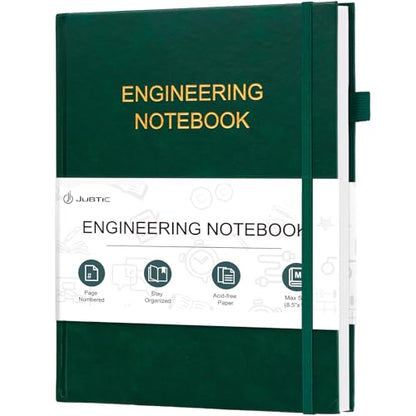 JUBTIC Engineering Notebook for Project Organization, 8.5" x 11" - color: Dark Green