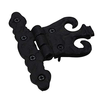 Renovators Supply Manufacturing Pack of 4 Cabinet Door Hinge with Hardware 4.5 in. Black Wrought Iron Rust Resistant Flush Mount Hinge for Cabinets - size: Pack of 4