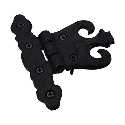 Renovators Supply Manufacturing Pack of 10 Cabinet Door Hinge with Hardware 4.5 in. Black Wrought Iron Rust Resistant Flush Mount Hinge for Cabinets - size: Pack of 10