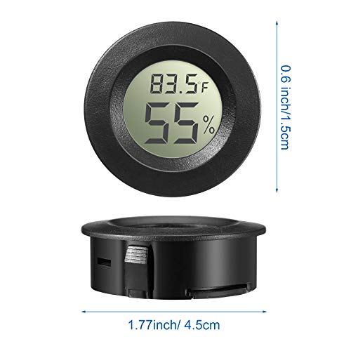 Weewooday 8 Pcs Mini Hygrometer Thermometer Digital LCD, Black - size: Black
