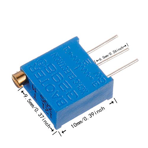 BOJACK 12 Values 60 pcs Variable Resistor 100 to 500K ohm 3296W Multiturn Trimmer Potentiometer Assortment Kit