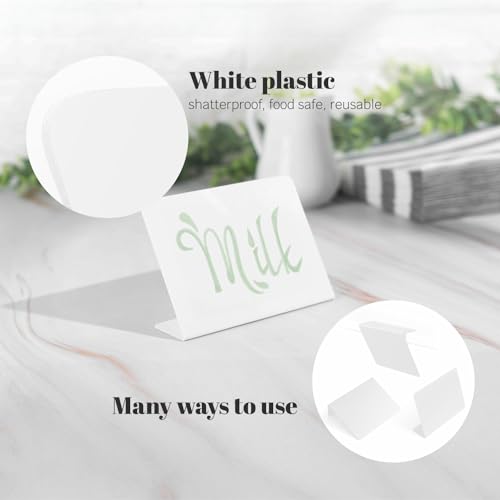 Set of 15 Mini Whiteboard, Small Dry Erase Food Signs 3 x 4 inches - Desktop Signs for Party Buffet, Food Display Card, Tabletop Chalkboards for Kitchen, Standing Menu Black Boards for Wedding