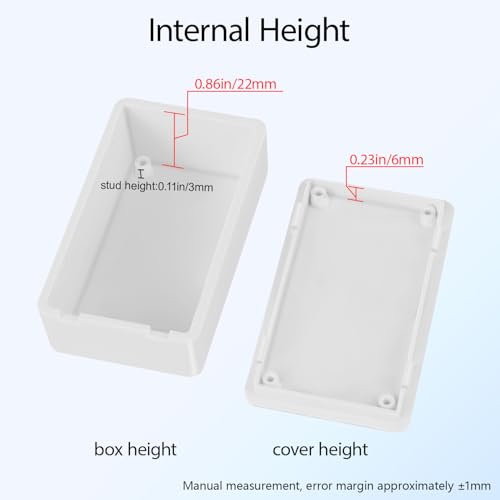Project Box 8 Pieces Electrical Box Small Junction Box ABS Plastic Enclosure Power Electronic Case White 3.15" x 1.97" x 1.02"(80 x 50x 26mm) - color: White, size: 3.15" x 1.97" x 1.02"