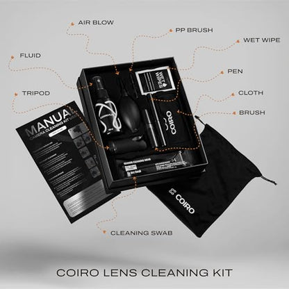 C Coiro Camera Lens Cleaning Kit for DSLR and Sensitive Electronics, 9-in-1 Lens Cleaner Spray, Camera Pen, Blower, Wipes, Sensor Cleaner, Photographer Gifts & Accessories - size: 9 IN 1