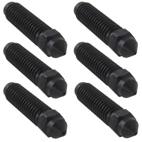 New Professional 6-Pack 3D Printer Nozzles Stainless Steel Hardened Tip 0.2-0.8mm Assortment High Flow Hotend Compatible for Elegoo Printers