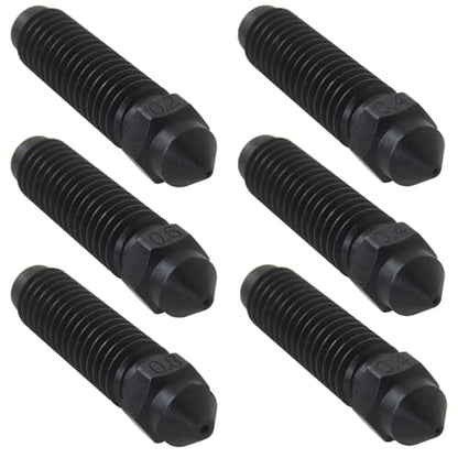 New Professional 6-Pack 3D Printer Nozzles Stainless Steel Hardened Tip 0.2-0.8mm Assortment High Flow Hotend Compatible for Elegoo Printers