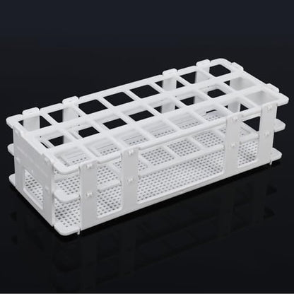 stonylab Test Tube Rack, 0.98 in 24-Place White Plastic Holder Stand Rack, 3-Tier Design and Detachable, for Laboratory Use - size: 25 mm