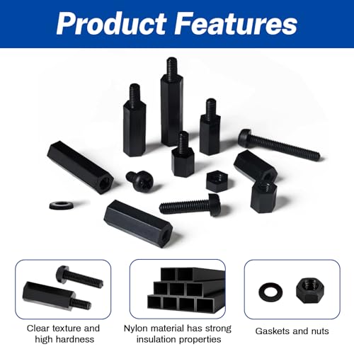 440 PCS Nylon Hex Standoffs & Screws Kit, M2.5 & M3 Male/Female Spacers for PCB & Motherboard Assembly for Electronics Projects - size: M2.5 & M3