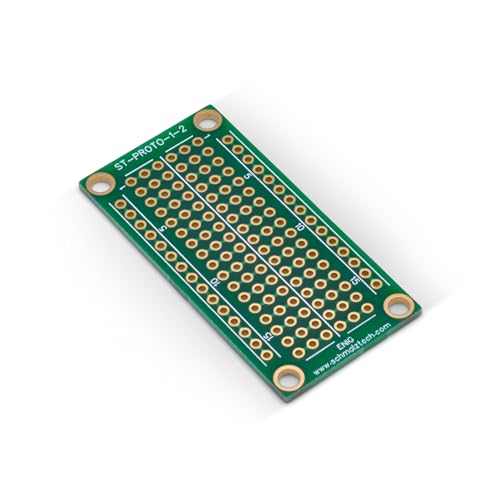 Double Sided ENIG Protoboard, Solderable Breadboard, Electronic Circuit Board for DIY Prototype Circuit, FR4, Plated Through Hole Solder Prototype Board, ST-PROTO-1-2 (1" x 2") - style: 1" x 2"