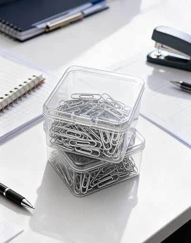 LJY 20 Clear Square Plastic Boxes, 2.6 x 2.6 x 1.4 in for Fishing Tackle - color: Clear, size: 2.6×2.6×1.4 in