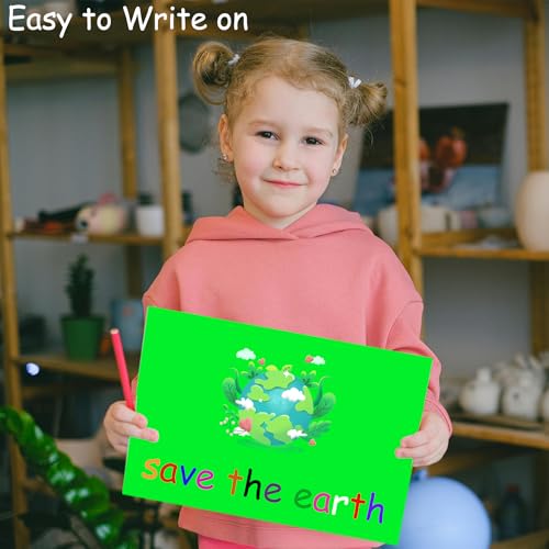 Poster Board 11 x 14 Inches, 64 Sheets Neon Paper 8 Color Fluorescent Paper Bright Cardstock 250 GSM/90 lb for Craft Project Presentation Drawing Graphic Display - color: Neon