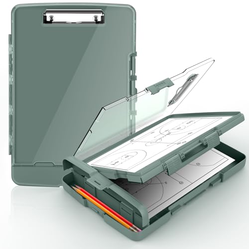 Sooez Original Clipboard with Dual Storage, Heavy Duty Clip Boards 8.5x11 - color: Green