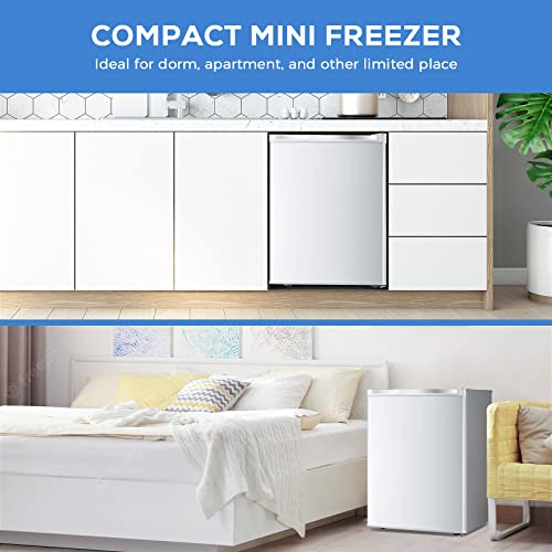 Kismile Upright Freezer, 2.1 Cu.ft Small Mini Freezer, White - color: White, size: 2.1 Cu.ft