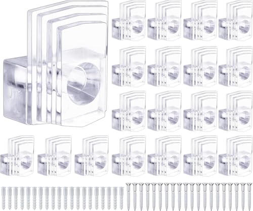 Mirror Holder Clips,Clear Plastic Mirror Clips for Wall Mounting Mirror Mounting Hardware,Mirror Hangers for the Wall with Screws Kit (Classic Style A) - style: Classic Style A