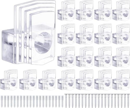 Mirror Holder Clips,Clear Plastic Mirror Clips for Wall Mounting Mirror Mounting Hardware,Mirror Hangers for the Wall with Screws Kit (Classic Style A) - style: Classic Style A