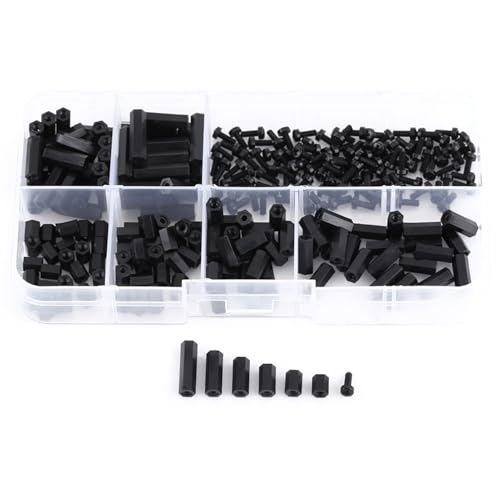 Eujgoov Nylon PCB Standoff Spacer Kit PA66 M2 M3 Male Female Threaded (M2 - size: M2 dual-pass-D model